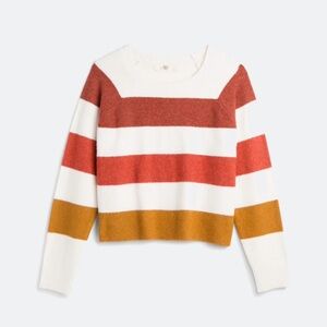 Striped Women's Sweater - Red, White, and Gold